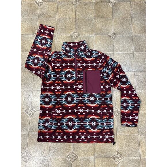 Pacsun Nordic Fleece Sweater Women’s Medium 1/4 Zip Mock Neck Sweatshirt-Pockets - Picture 3 of 13